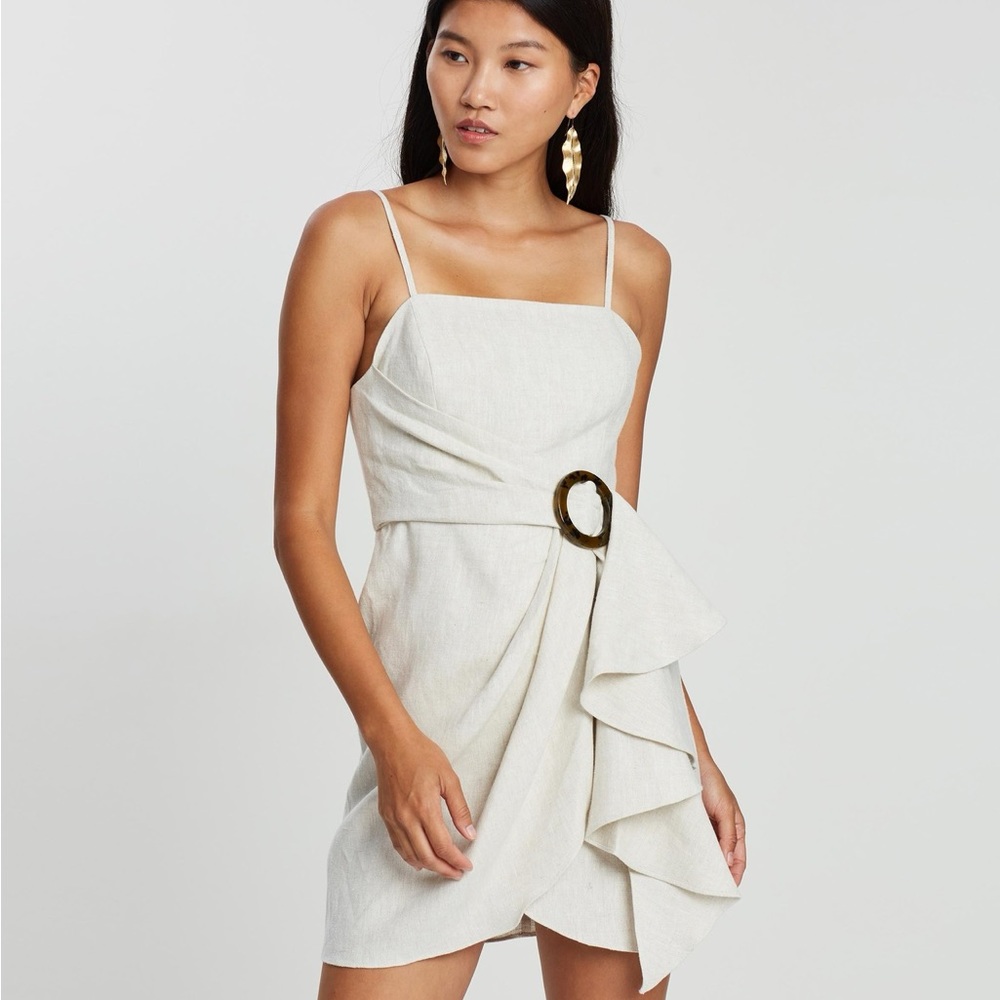 NWT Brand New Shona Joy Linen Dress with tortoise buckle